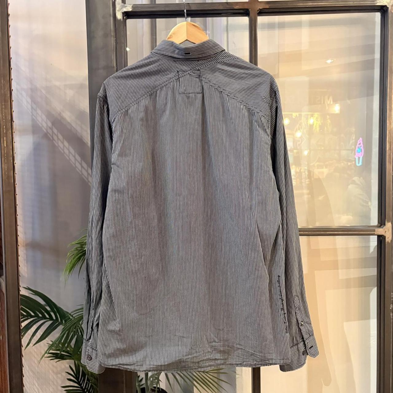 Vintage Quiksilver Shirt Mens XL Striped Button Up Long Sleeve Skate Surf Y2K Grunge Minimal Pocket Logo Streetwear Skater Casual 90s