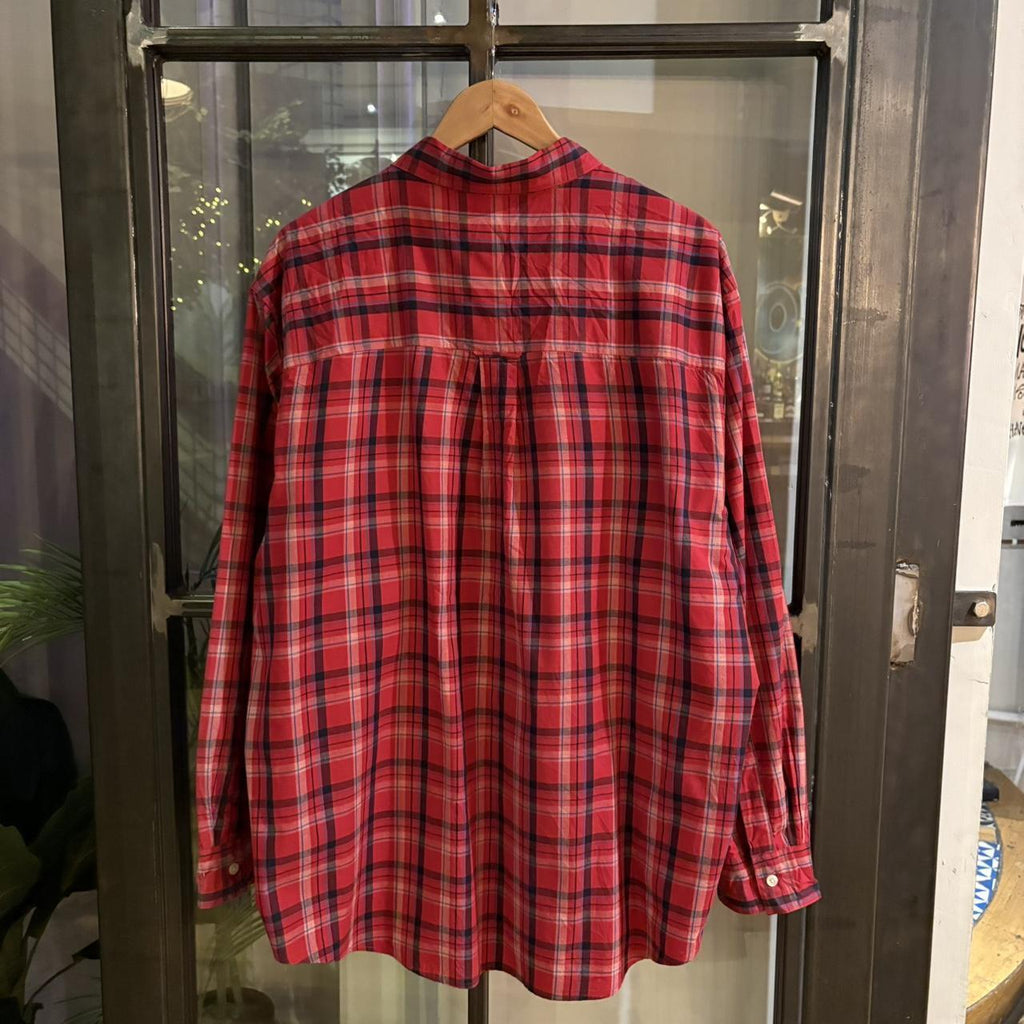 1224D89P - Vintage Chaps Ralph Lauren Red Navy Checked Shirt longsleeve collared button up top #Y2K #preppy #chiefkeef #golf #oldmoney