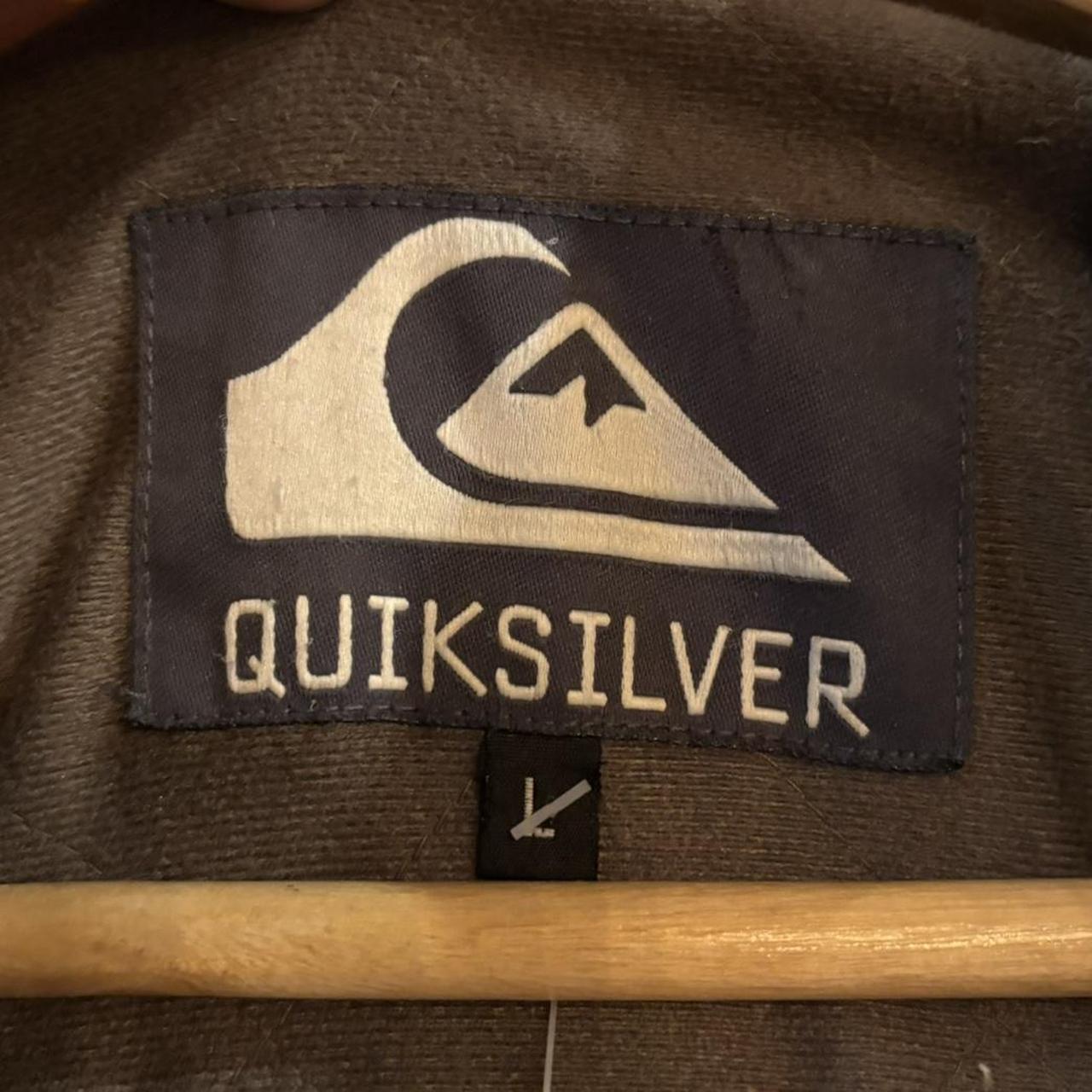 Vintage QuikSilver Jacket Mens Large Olive Green Hooded Adjustable Outdoors Surf Ski Coat 90s Y2K
