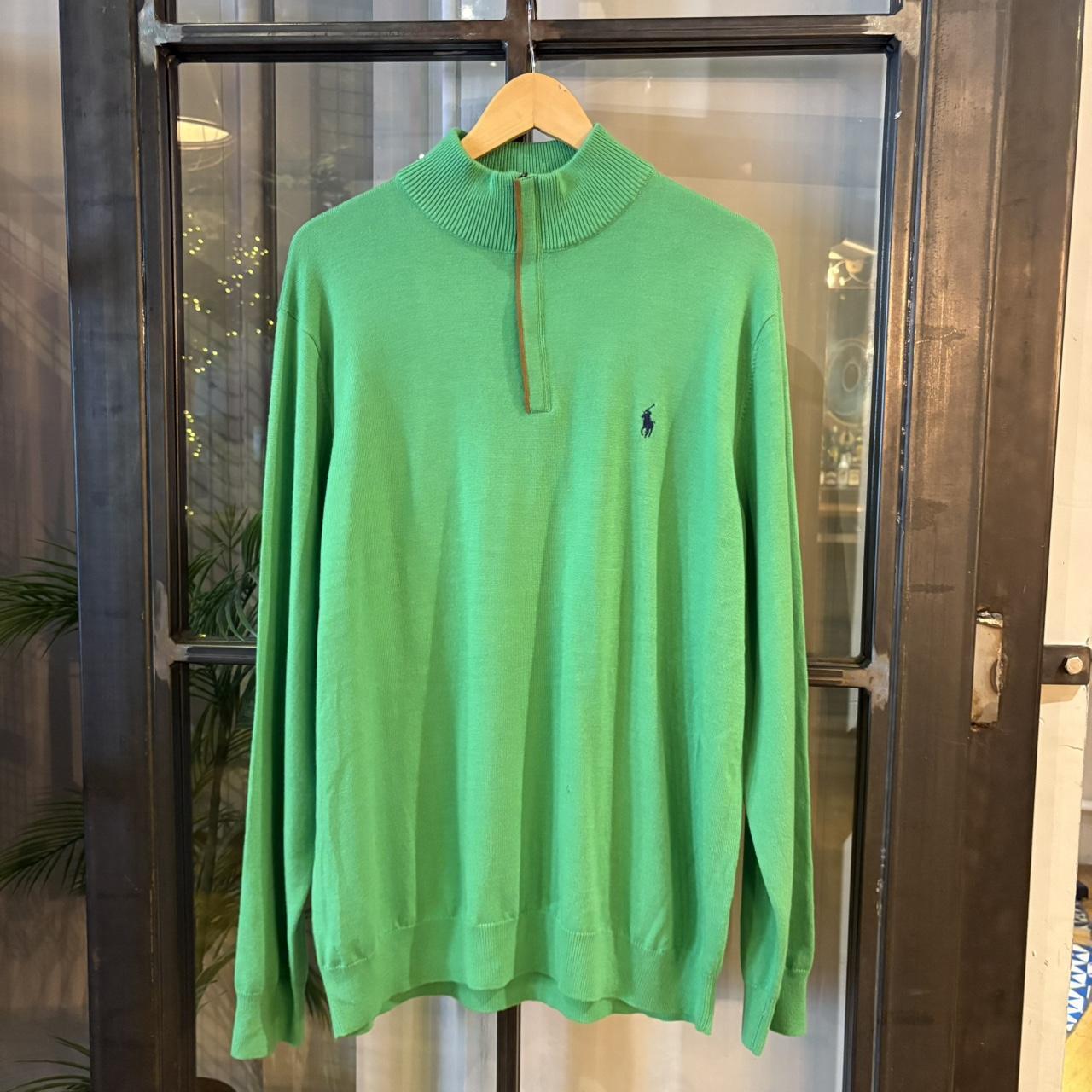 SWT652F - Vintage Ralph Lauren Green quarter 1/4 zip up sweatshirt jumper fleece #Y2K #preppy #chiefkeef #smartcasual #oldmoney