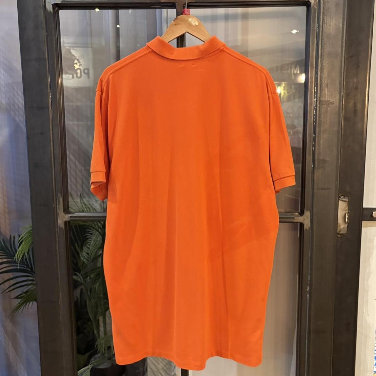 BR1912AG-F - Vintage Retro Ralph Lauren Plain Orange Polo Shirt Short Sleeve collared button up top  #Y2K #preppy #chiefkeef #oldmoney #ralphlauren