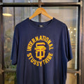 TEE252-U - Vintage Retro Essential Stussy International Tribe Navy graphic print Top Tee T-shirt 90s 00s Y2K wide boxy oversized fit