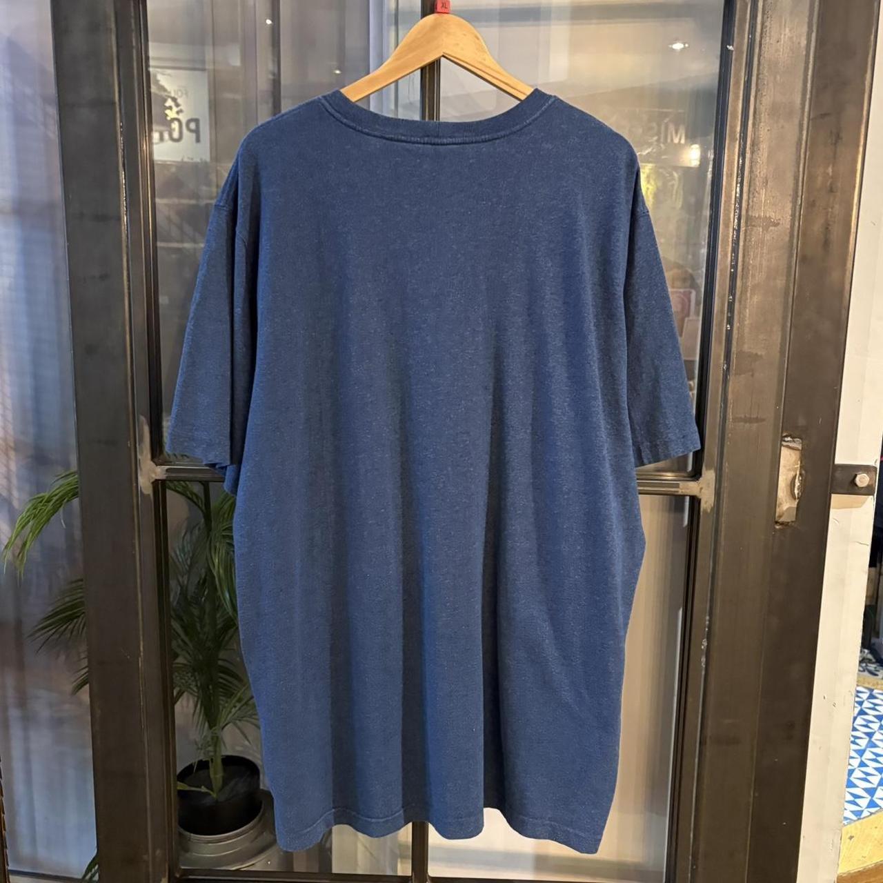 BR2804DO-P - Vintage Retro Essential Blue Carhartt Logo Spell out Graphic Print Top Tee T-shirt with embroidered patch logo #skater #workwear  #carhartt #y2k #graphic