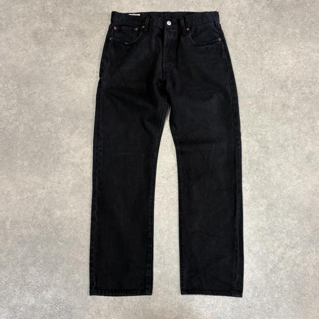 Vintage Black Wash Levi’s 501 Jeans Mens 33x30 Straight Leg Denim Trousers Skate Western Vintage Y2K 90s