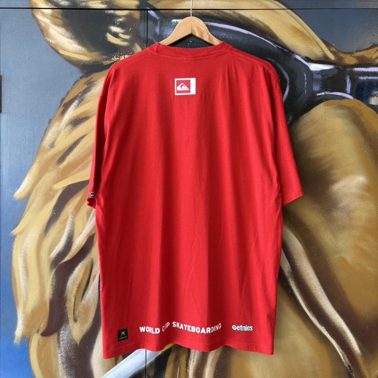 Vintage QuikSilver T Shirt Mens XL Red Graphic Print World Cup Xbox Etnies Skate Surf Tee Top 90s