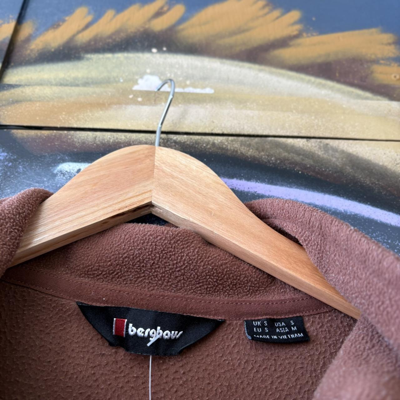 Berghaus Fleece Smock Women's Small Chocolate Brown 1/4 Quarter Zip Aztec Hiking Outdoor Top 90s Y2K