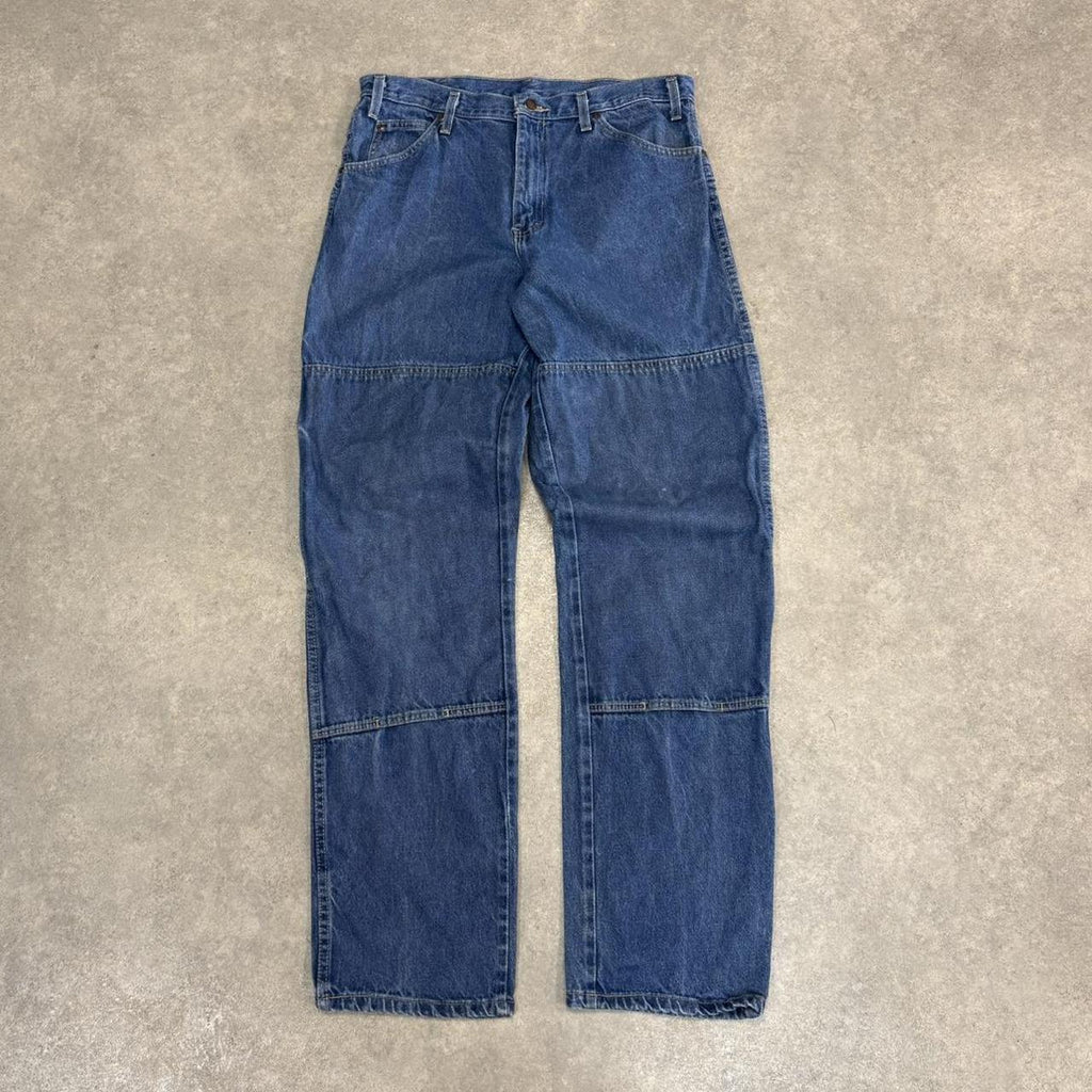 Vintage Blue Was Dickies Double Knee Carpenter Jeans Mens 32” Straight Leg Denim Trousers Skate Western Vintage Y2K 90s