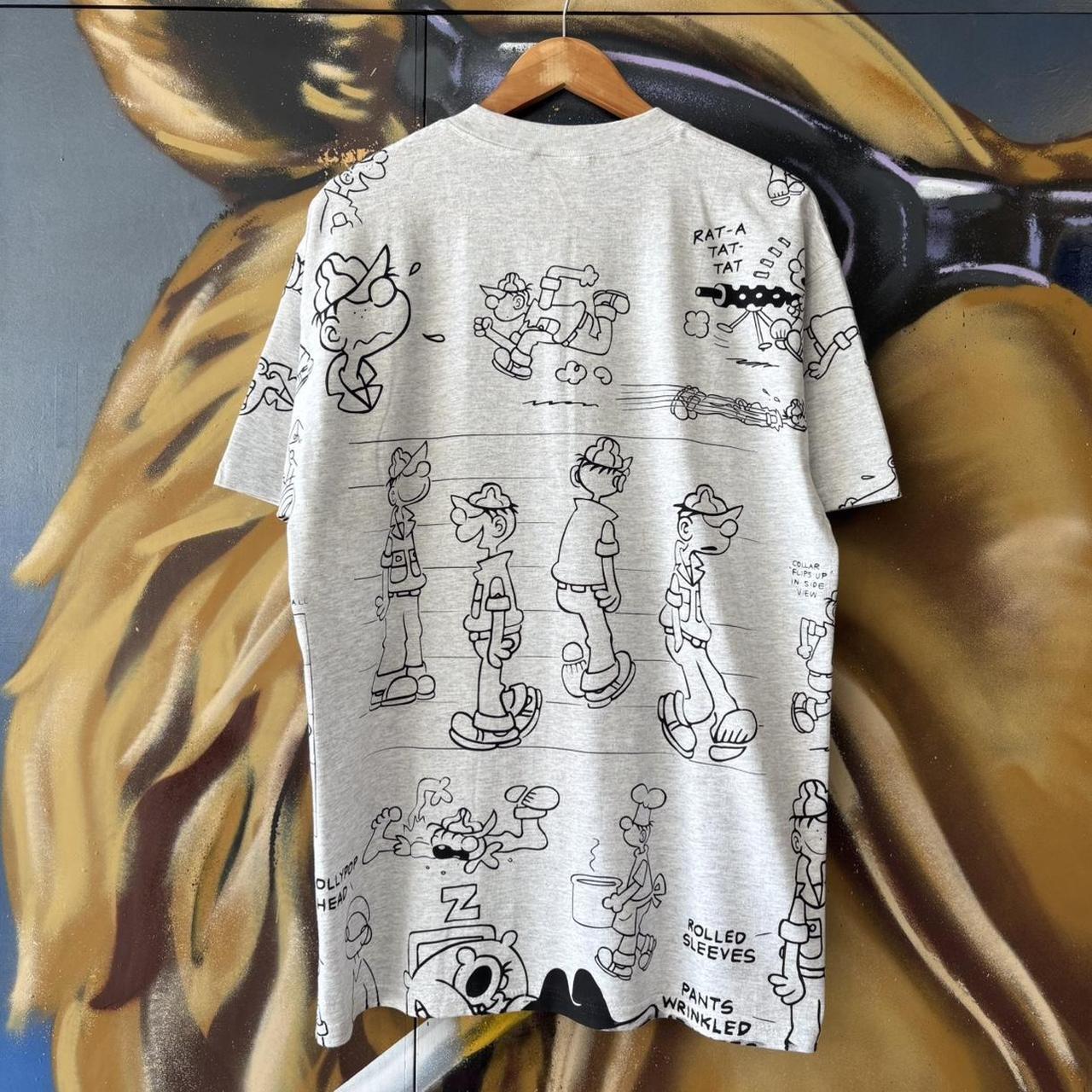 Vintage Universal Studios T Shirt Mens Large Grey AOP Graphic Cartoon Beatle Bailey Tee Top 90s USA