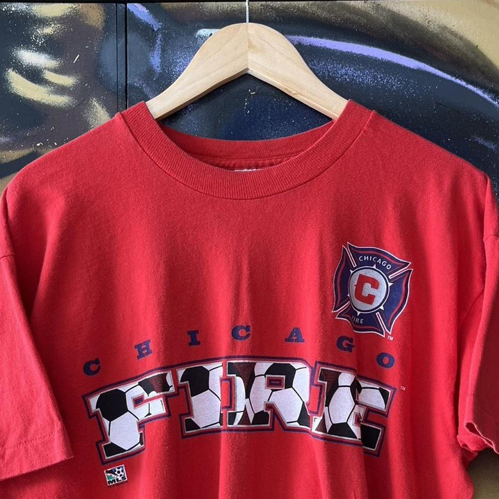 90s MLS Chicago Fire Soccer football Graphic Tee 1998 single stitch