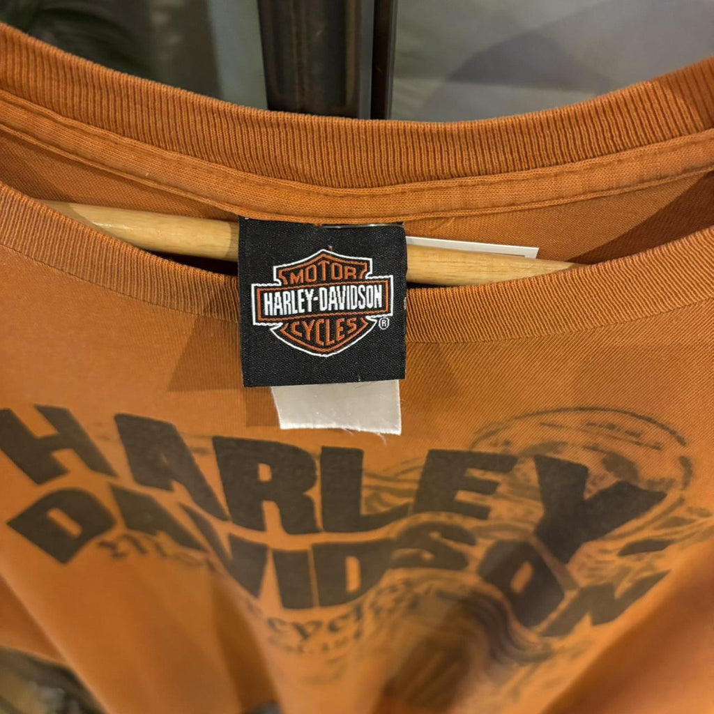 BR2401BJ-P - Vintage Retro Essential Orange Harley Davidson Grand Canyon Sedona, AZ Graphic Print Top Tee T-shirt #graphic #motorcycles #biker #harley #harleydavidson