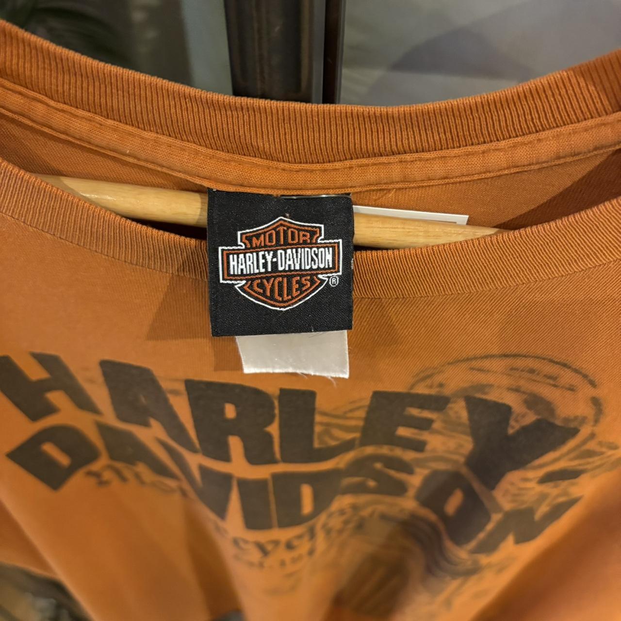 BR2401BJ-P - Vintage Retro Essential Orange Harley Davidson Grand Canyon Sedona, AZ Graphic Print Top Tee T-shirt #graphic #motorcycles #biker #harley #harleydavidson