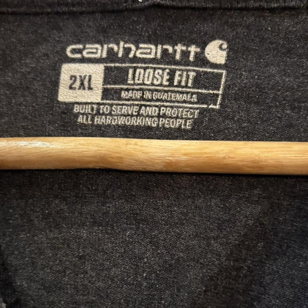 BR2306NR-F - Vintage Retro Essential Dark Grey Carhartt Pocket Top Tee T-shirt with North Star Coop embroidered patch logo #skater #workwear  #carhartt #y2k #pocket
