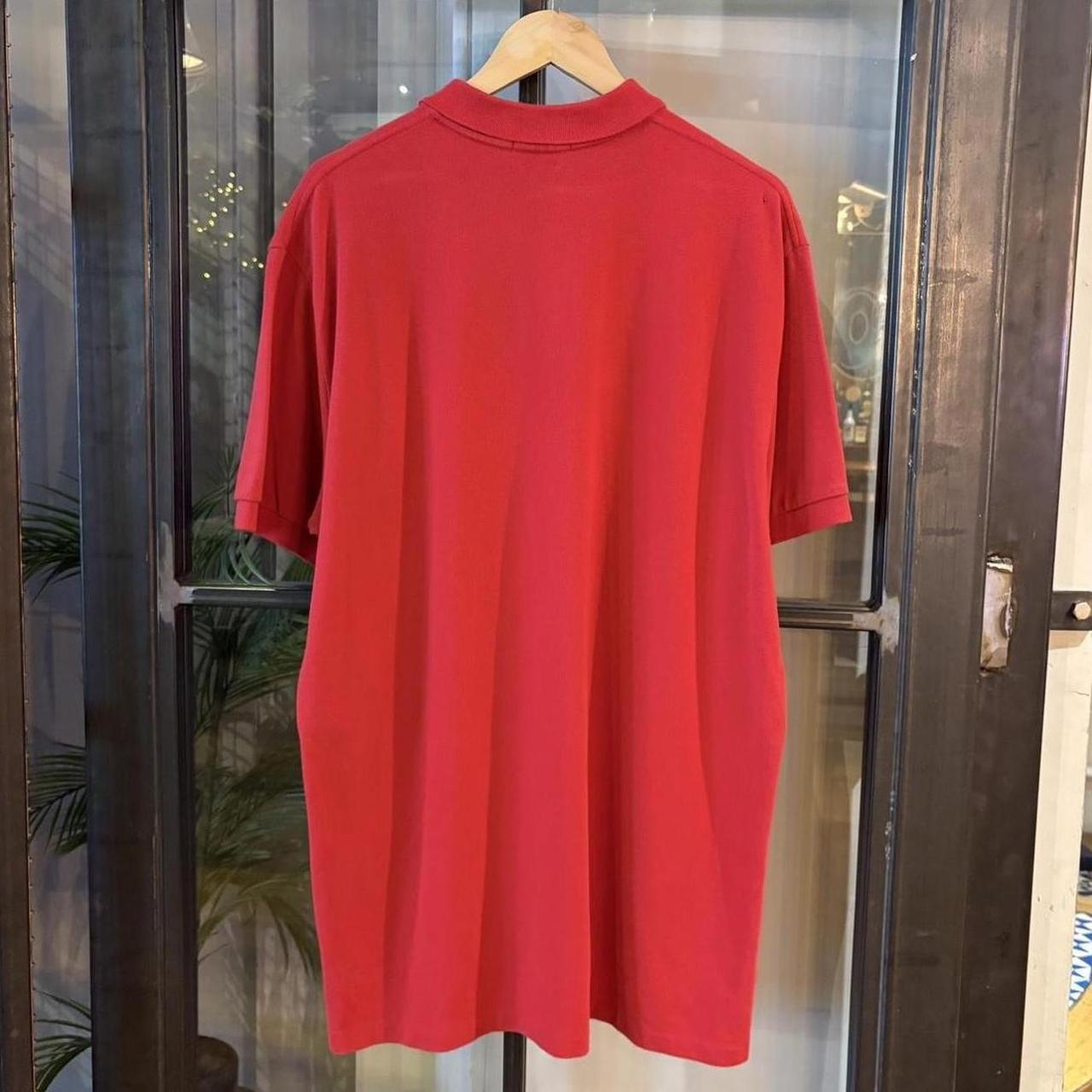 POL421F - Vintage Retro Ralph Lauren Plain Red Polo Shirt Short Sleeve collared button up top  #Y2K #preppy #chiefkeef #oldmoney #ralphlauren