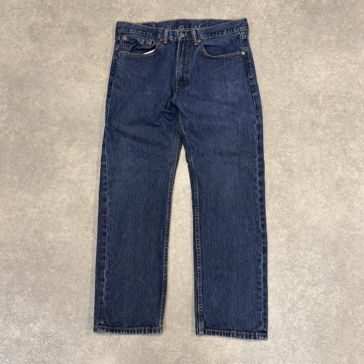 Vintage Dark Blue Wash Levi’s 505 Jeans Mens 34” Straight Leg Denim Trousers Skate Western Vintage Y2K 90s