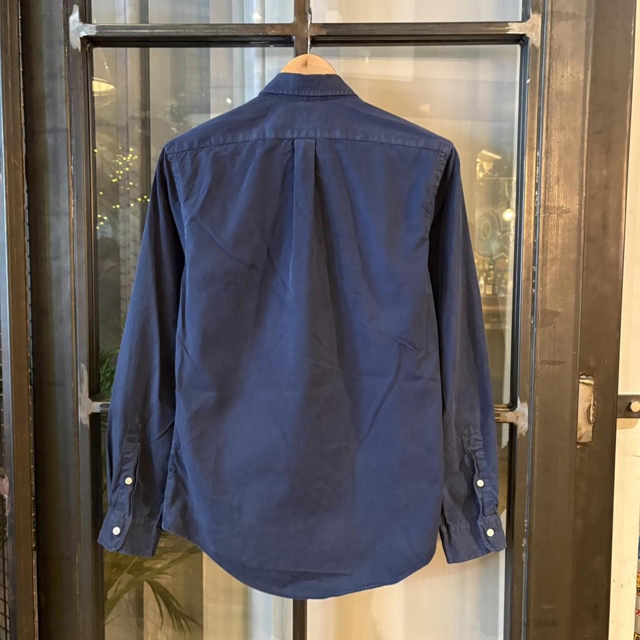 RLS241-P - Vintage Ralph Lauren Plain Navy Longsleeve collared button up polo shirt top #Y2K #preppy #chiefkeef #smartcasual #oldmoney