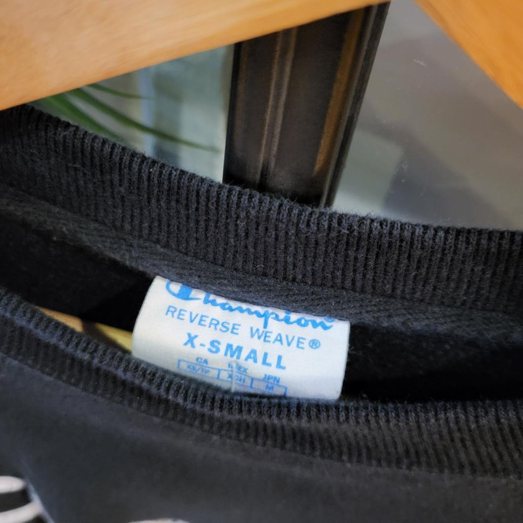 SWT344 - Vintage Retro Essential Champion Black sweatshirt with embroided spell out #Jumper #crewneck #casual #y2k #champion