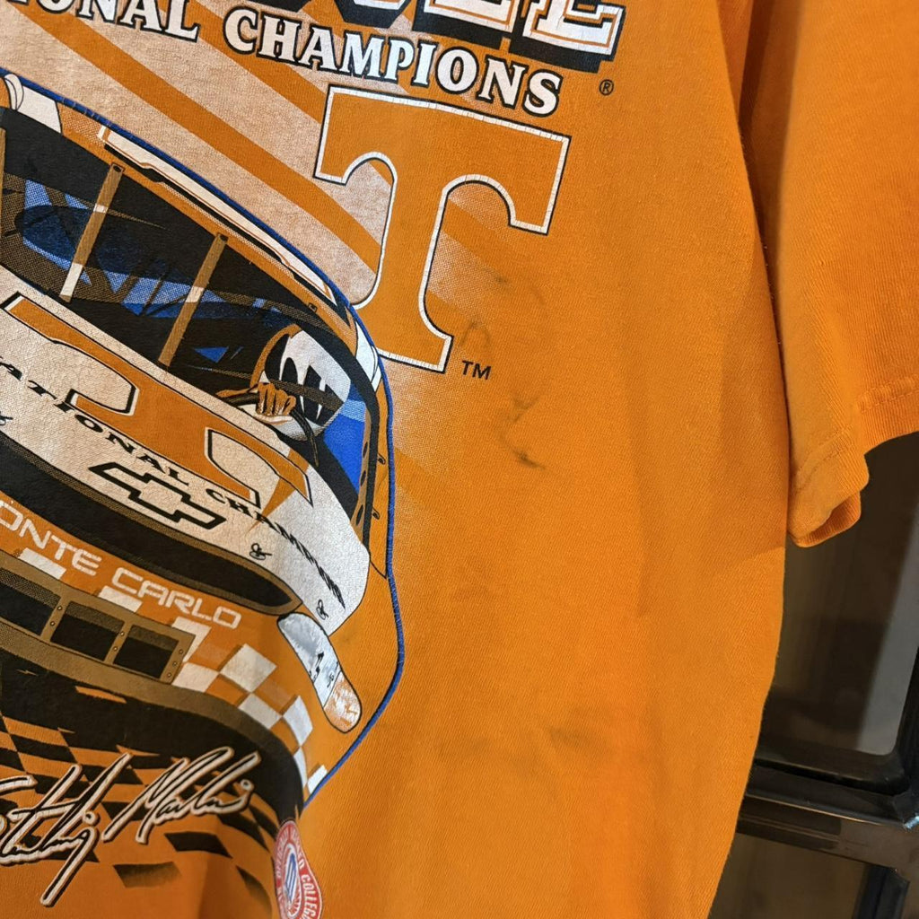 TEE406BR - Vintage Retro Essential Orange Nasacr Sterling Marlin 14 Chevrolet 1998 National Champions Graphic Print Top Tee T-shirt #90s #graphic #nascar #racer #racing