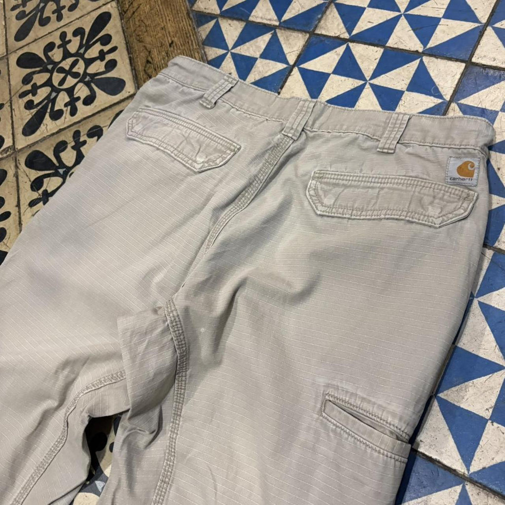 BR2401AM-F - Vintage retro essential  Beige Carhartt Ripstop Cargo Trousers pants casual workwear #skater #utility #ripstop #cargos #carhartt
