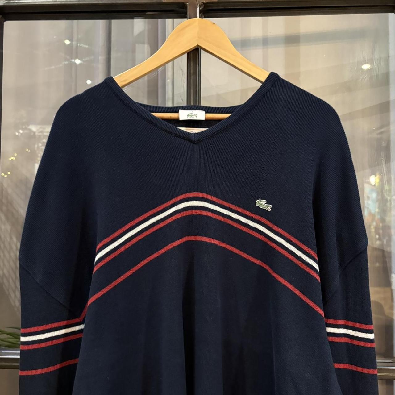 MA0109EX-P - Vintage Retro Essential Navy Lacoste patterned argyle golf grandpa cosby v-Neck sweatshirt crewneck knit Jumper #lacoste #knitjumper #90s #grandad #knitted