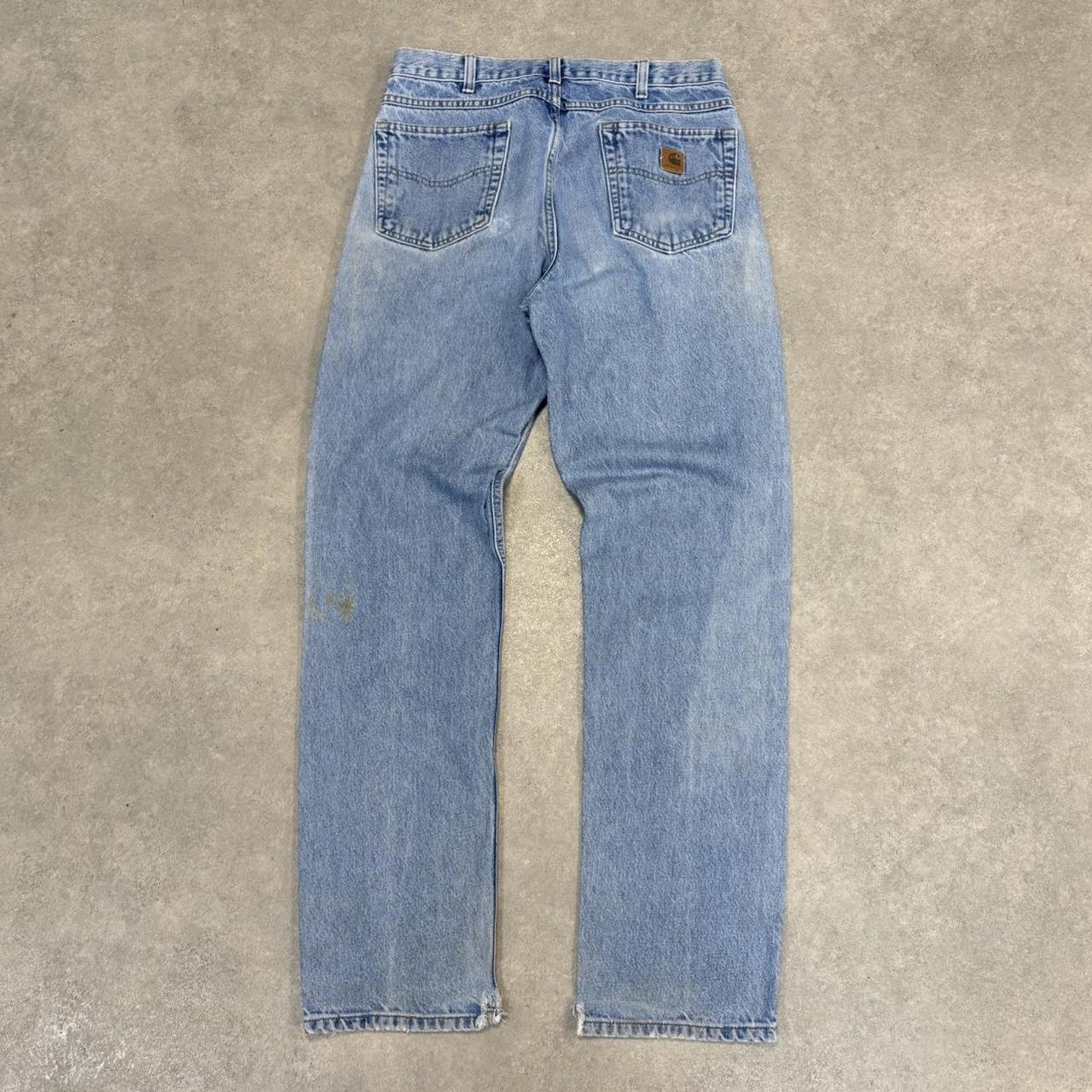 BR1912AAR-U - Vintage retro essential  Carhartt Straight Leg Light Blue Wash Denim Jeans Trousers pants #denim #straightleg #jeans #carhartt #skater