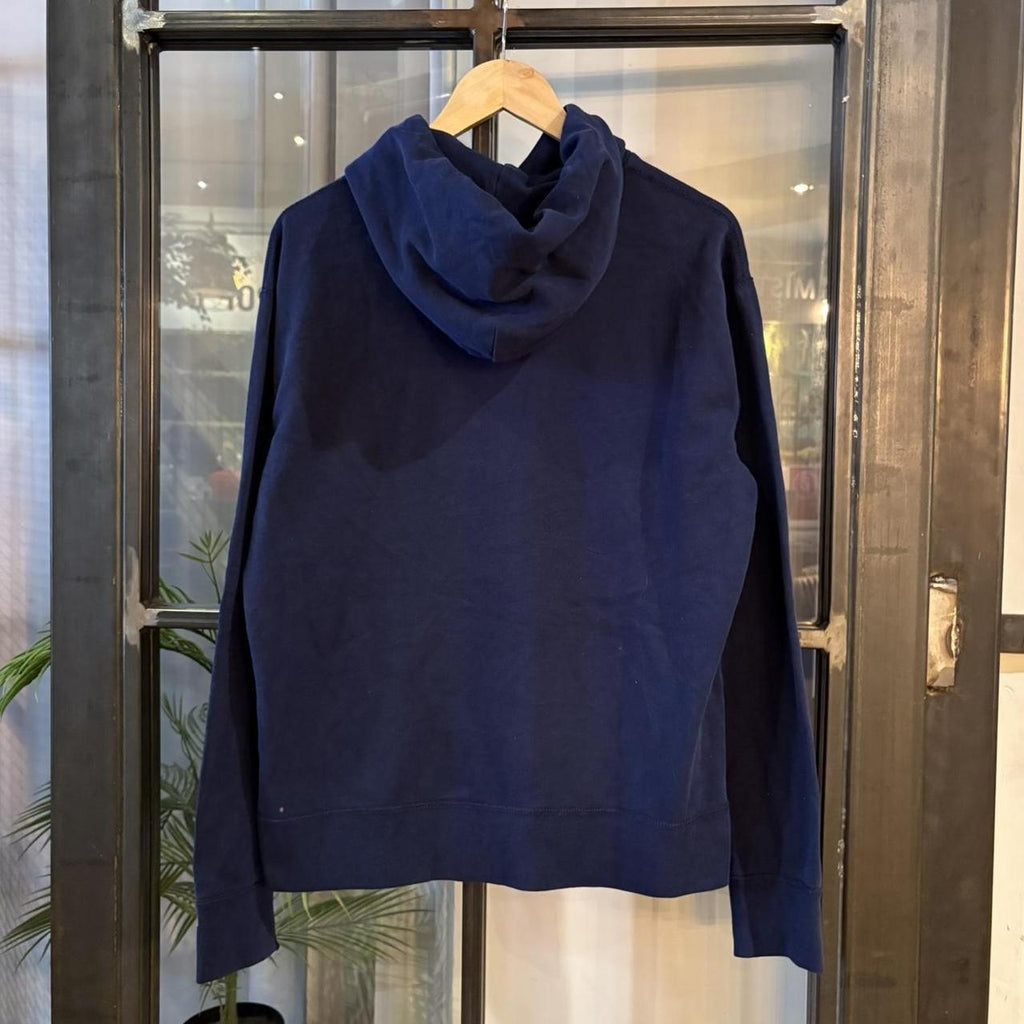 SWT691F - Vintage Retro Essential Navy Polo Ralph Lauren Sweatshirt Hoodie with embroidered chest logo #y2k #preppy #oldmoney #preppy #poloralphlauren