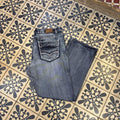 TRW367 - Vintage retro essential Flypaper Blue Wash Denim boot cut Jeans Trousers pants casual workwear skate #denim #bootcut #flypaper #cowboy #y2k