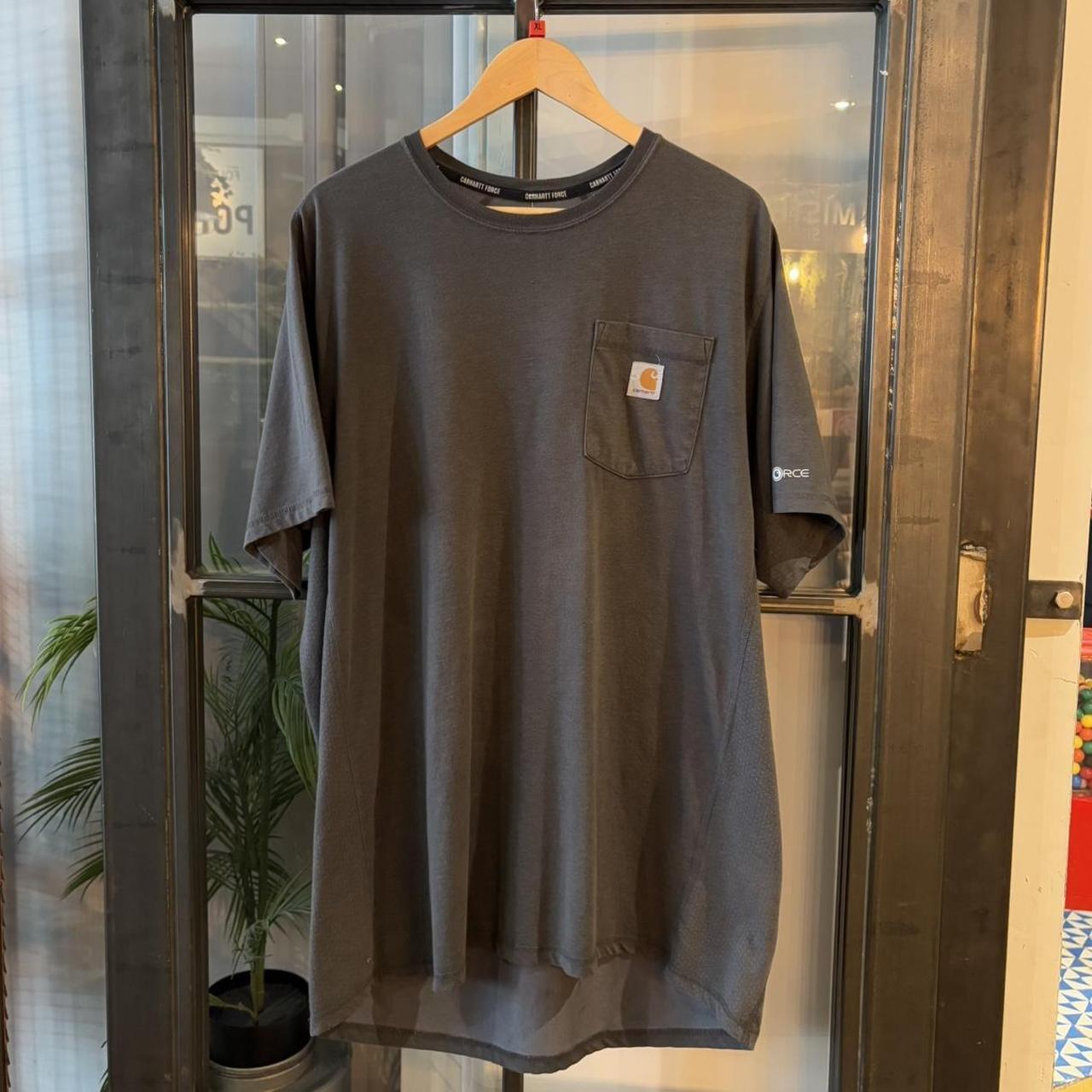 BR2804DK-P - Vintage Retro Essential Grey Carhartt Pocket Top Tee T-shirt with embroidered patch logo #skater #workwear #carhartt #y2k #graphic