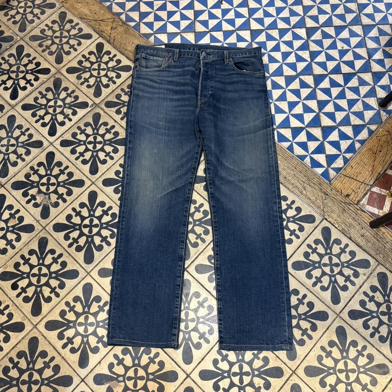 TRW378 - Vintage retro essential Levi's 501 Straight Leg Dark Blue Wash Denim Jeans Trousers pants carpenter casual workwear skate #denim #levis #501 #straightleg #smartcasual
