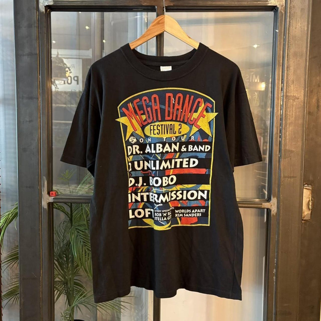 CP05CLF - Vintage Retro Essential Mega Dance Festival 2 on tour Dr. Alban Black music concert Graphic Print Single Stitch Top Tee T-shirt #90s #singlestitch #music #tour #festival