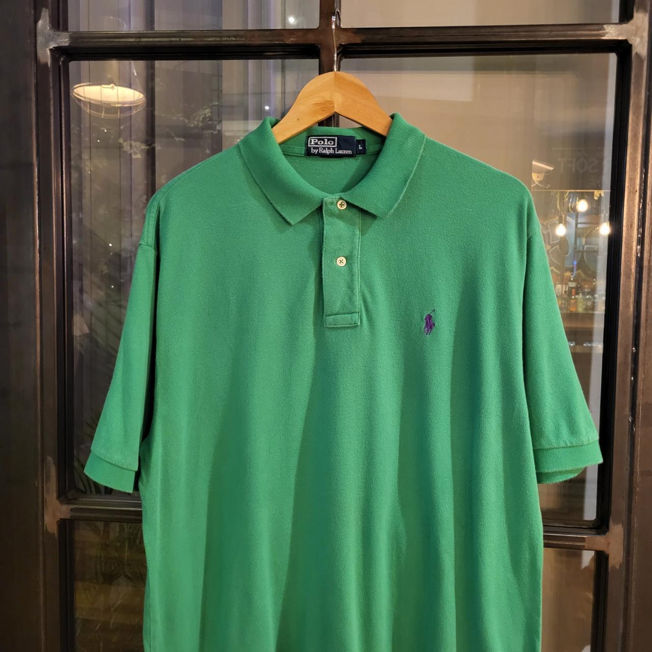 POL146P - Vintage Ralph Lauren Green Polo Shirt Short Sleeve collared button up top #Y2K #preppy #chiefkeef #golf
