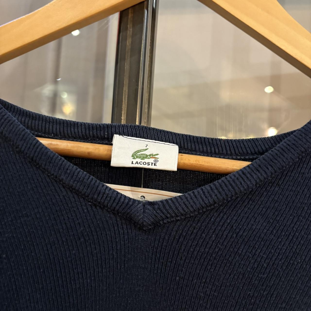 MA0109EX-P - Vintage Retro Essential Navy Lacoste patterned argyle golf grandpa cosby v-Neck sweatshirt crewneck knit Jumper #lacoste #knitjumper #90s #grandad #knitted