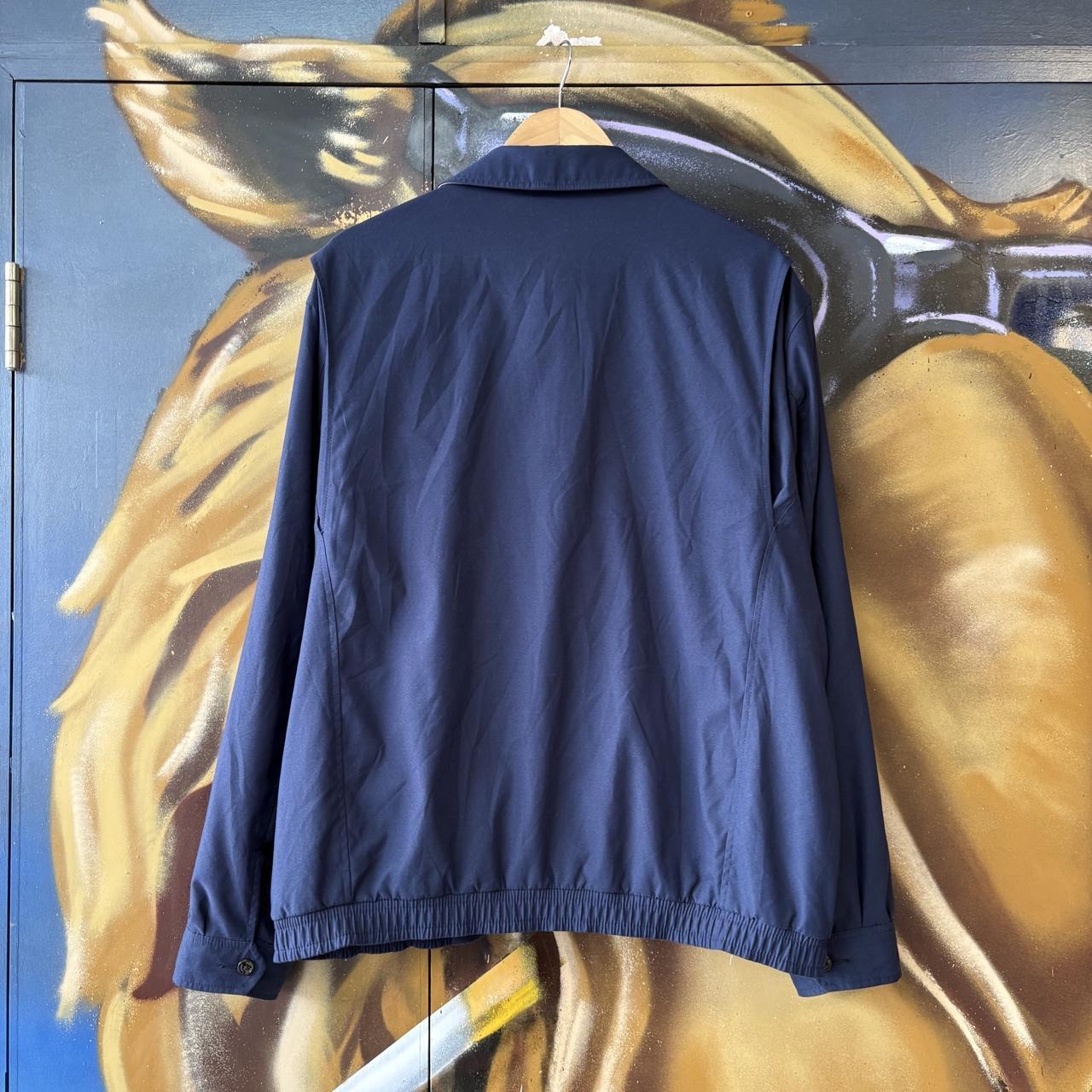 Vintage Ralph Lauren Jacket Mens XL Navy Harrington Full Zip Preppy Pony Logo Collared Top Y2K 90s