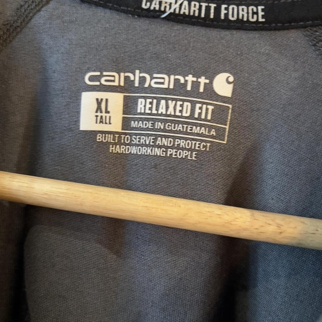 BR2804DK-P - Vintage Retro Essential Grey Carhartt Pocket Top Tee T-shirt with embroidered patch logo #skater #workwear #carhartt #y2k #graphic