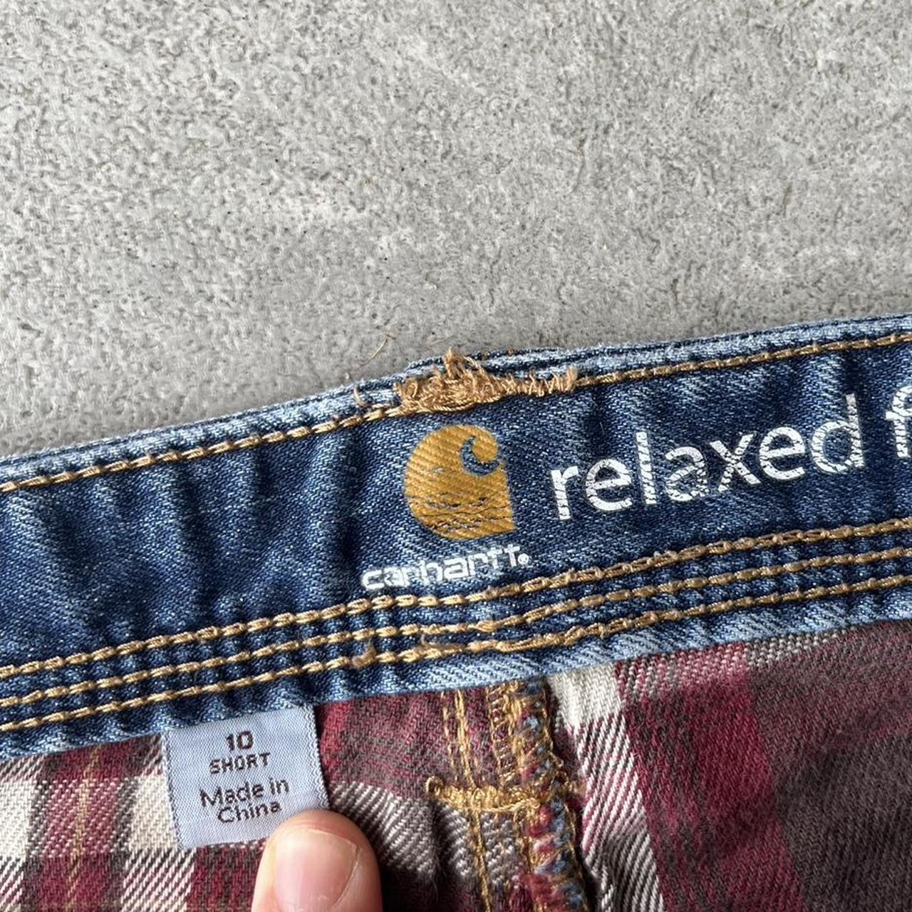 Carhartt Dark Wash Check Lined Denim Jeans
