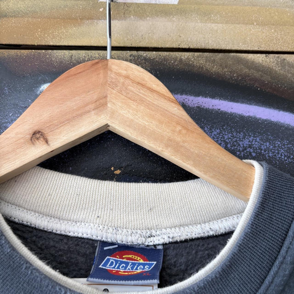Vintage Dickies Sweatshirt Mens Large Blue Embroidered Patch Horseshoe Logo Pullover Jumper Top 90s Y2K 00s