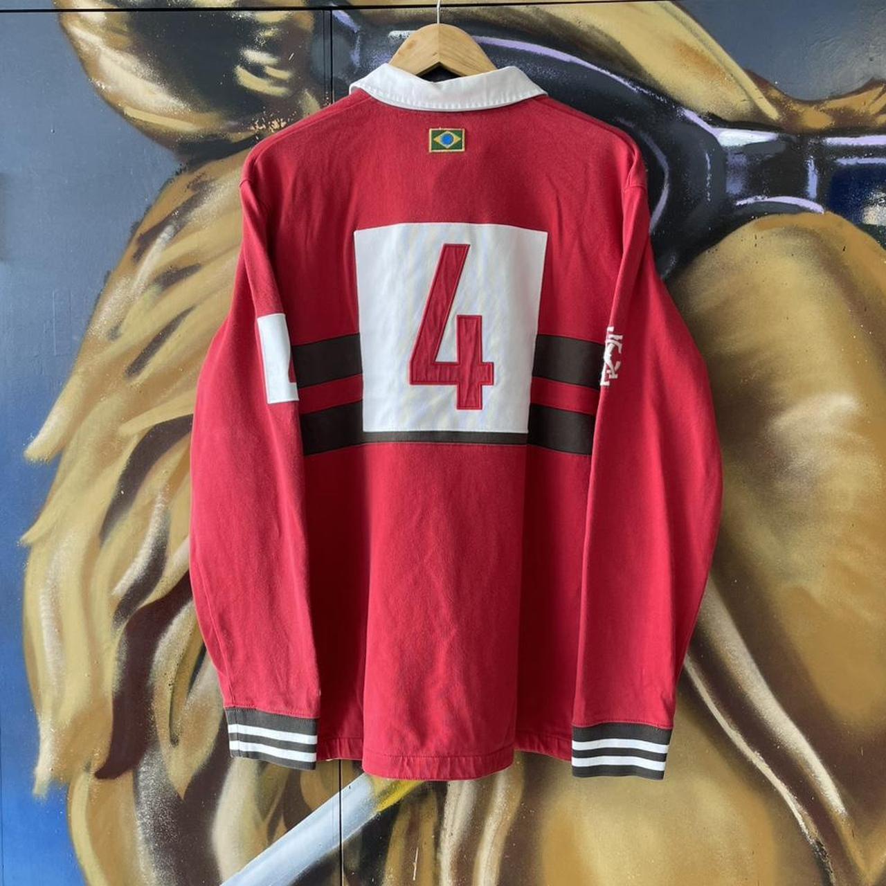 Y2K Nike Chest Stripe Long Sleeve Rugby Jersey