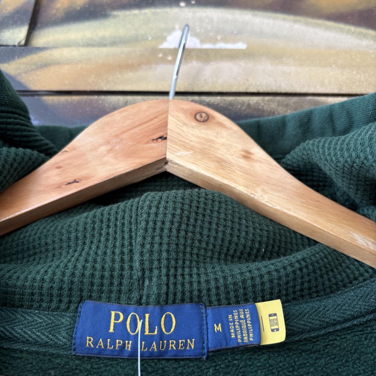 Vintage Polo Ralph Lauren Hoodie Mens Medium Dark Green Full Zip Sweatshirt  Jumper Preppy Old Money Top 90s Y2K 00s