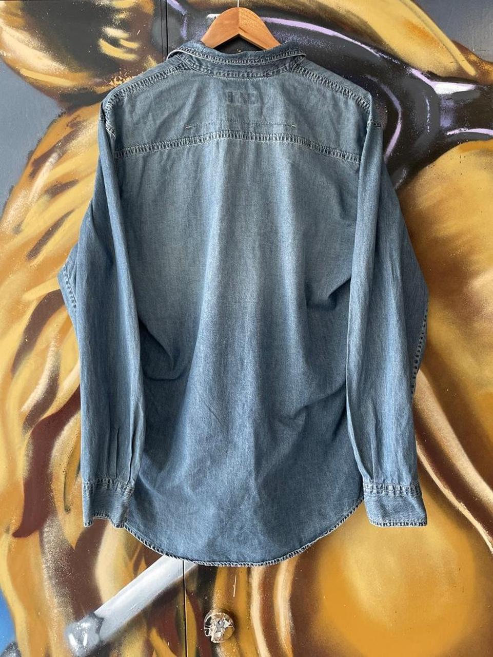 Armani Denim Chambray Button Up Shirt