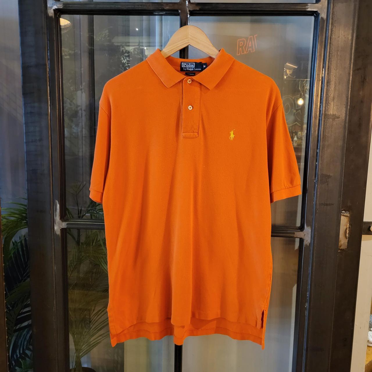 POL174 - Vintage Ralph Lauren Orange Polo Shirt Short Sleeve collared button up top #Y2K #preppy #chiefkeef #golf #oldmoney