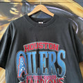 Vintage Houston Oilers T shirt Mens XL Black 1991 Central Divison Champions Single Stitch Graphic Print Tee Top 90s