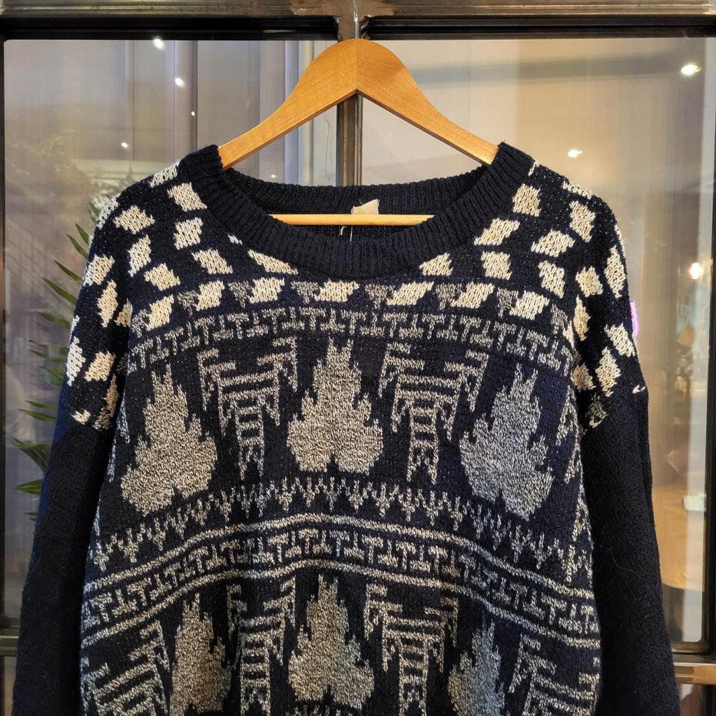 KNT1014 - Vintage Retro Essential mens multicoloured Navy Blue patterned argyle golf grandpa knitted cosby sweatshirt jumper crewneck #knit #jumper #grandad #golf