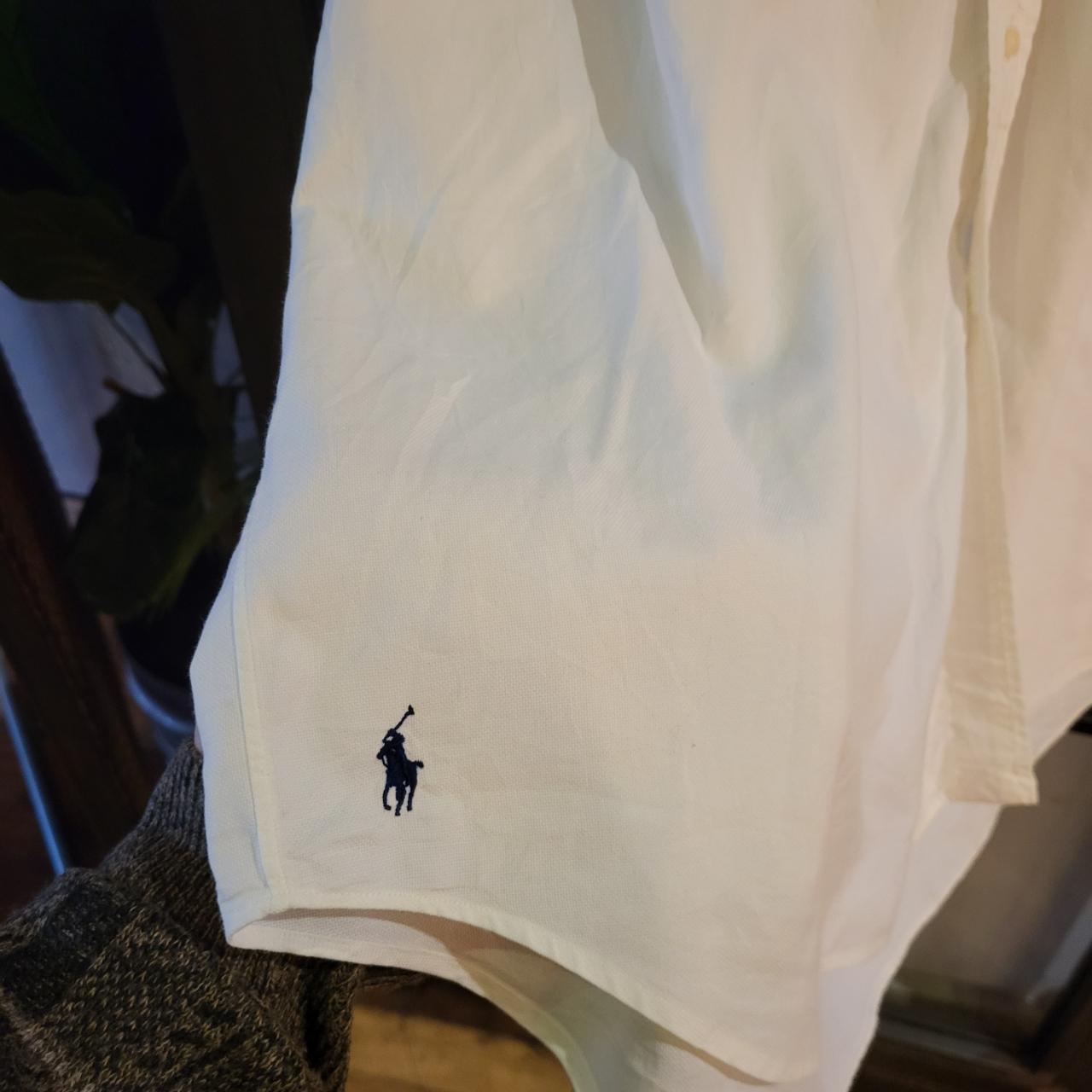 RLS080 - Vintage Ralph Lauren White Plain Shirt Short Sleeve collared button up top #Y2K #preppy #chiefkeef #golf #oldmoney