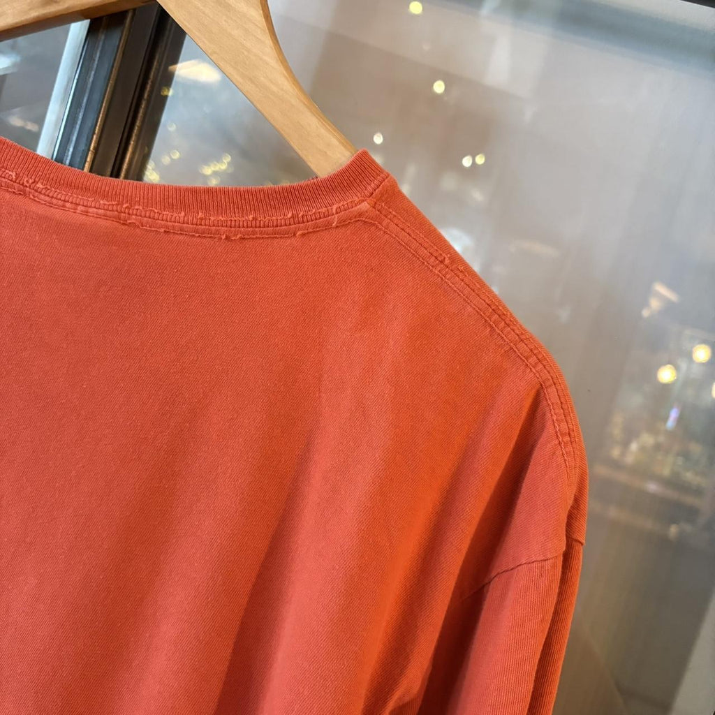 0225D83 - Vintage Retro Essential Polo Ralph Lauren Longsleeve Orange Top Tee T-shirt #90s #preppy #top #oldmoney #ralphlauren