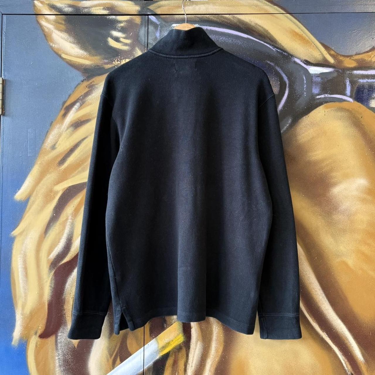 Vintage Ralph Lauren 1/4 Zip Fleece Mens Large Black Quarter Zip Up Preppy Pony Logo Sweatshirt Jumper Top Y2K 90s