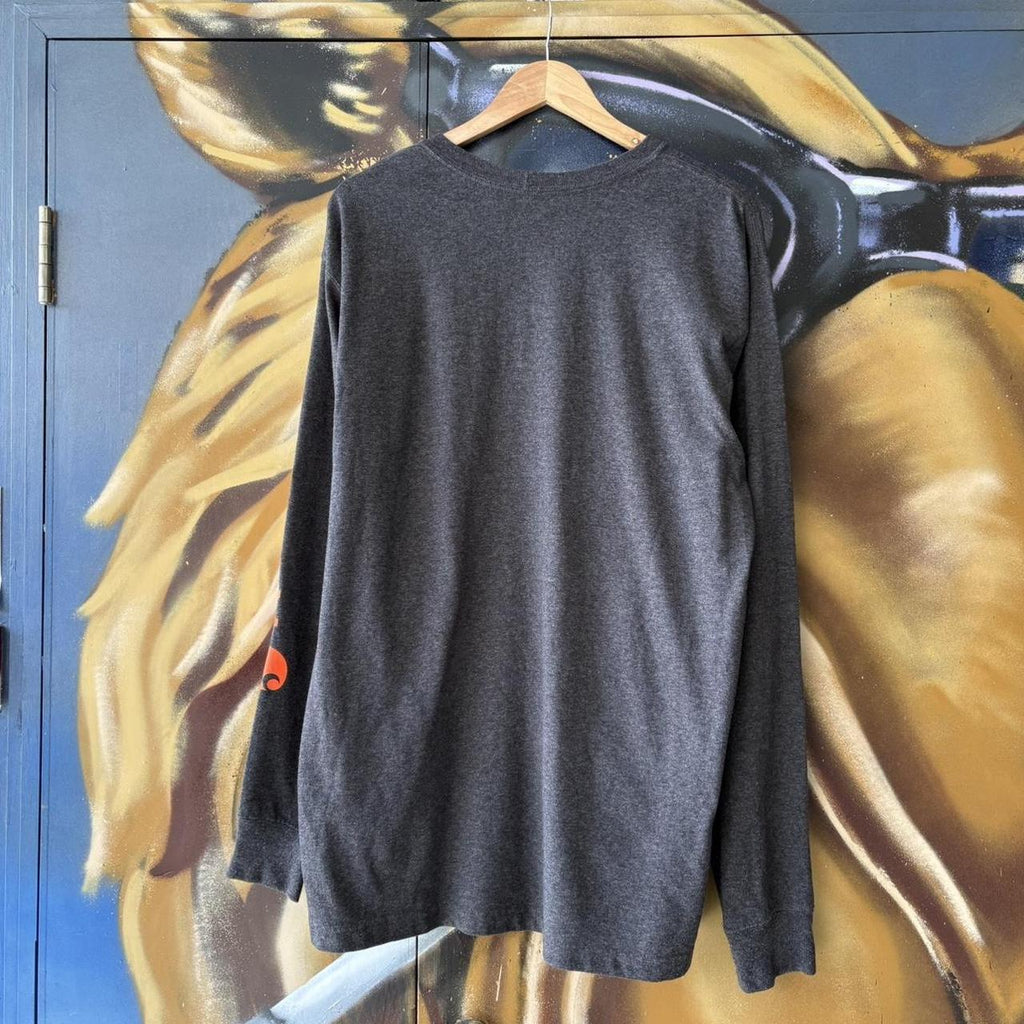 Vintage Carhartt Long Sleeve T Shirt Tee Mens Medium Grey Sleeve Logo Workwear Spellout Top 90s Y2K