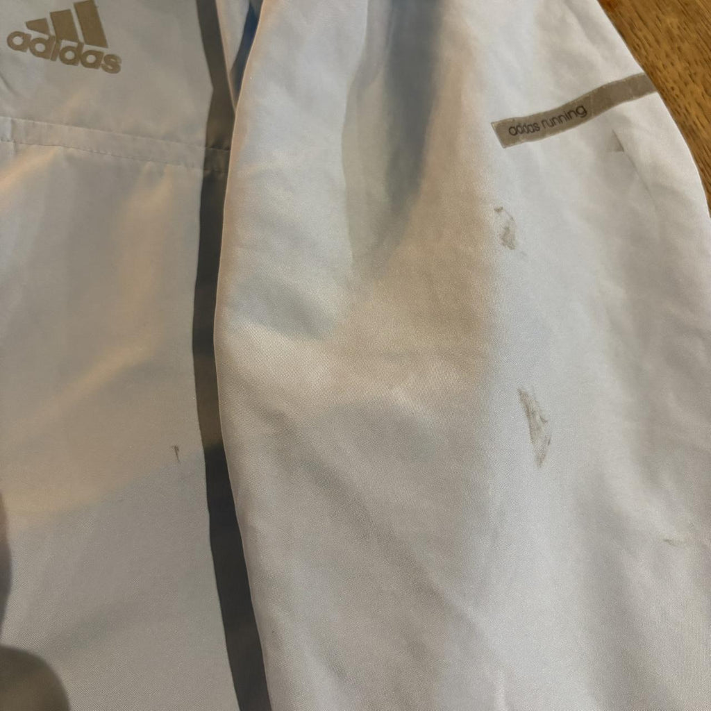 SWT568BR - Vintage Retro Essential Baby Blue Adidas Reflective Lightweight 1/4 Zip up jacket windbreaker #sportswear #y2k #90s #adidas #lightweight