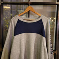 SWT335 - Vintage Retro Essential adult Adidas Grey, Navy and Red sweatshirt with graphic print spellout chest logo 90s y2k style wide boxy fit #adidas #Jumper #crewneck #casual #y2k