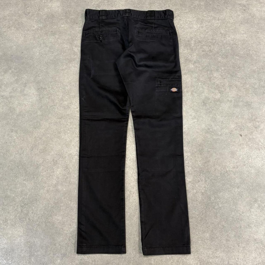 BR1912ZQ-U - Vintage retro essential Black Dickies Skinny Straight Double Knee Trousers pants casual workwear #skater #utility #doubleknee #skinnystraight #dickies