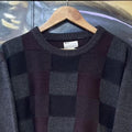 Vintage Funky Check Pattern Knit Sweater Jumper