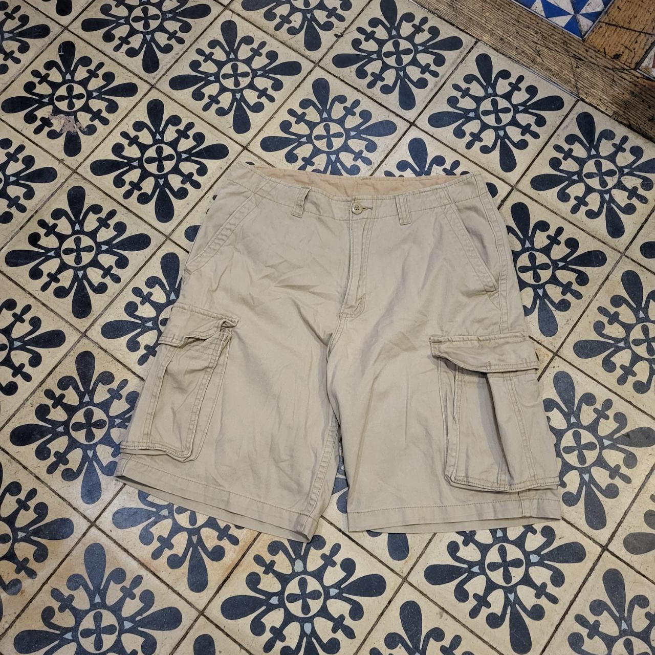 JRT216 - Vintage Retro Faded Glory Tan Brown Oversized Baggy Cargo carpenter workwear Jorts Short #cargos #hiphop #y2k #jorts #skater